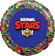 Шар (18''/46 см) Круг, Brawl Stars, Звездные бойцы, дизайн №3, Синий, 1 шт. в упак. Шар (18''/46 см) Круг, Brawl Stars, Звездные бойцы, дизайн №3, Синий, 1 шт. в упак.