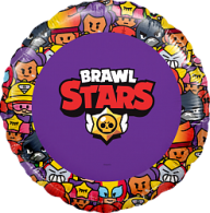Шар (18''/46 см) Круг, Brawl Stars, Команда бойцов, дизайн №1, Фиолетовый, 1 шт. в упак. Шар (18''/46 см) Круг, Brawl Stars, Команда бойцов, дизайн №1, Фиолетовый, 1 шт. в упак.