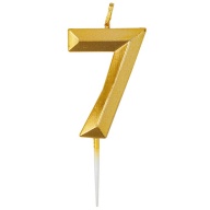 Свеча -цифра &quot;7&quot; Диамант Золото 4,5см