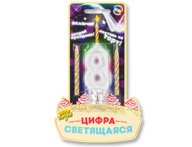 Цифра LED"8"д/торта и праздничного стола+2свечки Цифра LED"8"д/торта и праздничного стола+2свечки