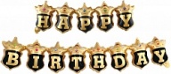 Набор шаров (39''/99 см) Короны, Happy Birthday, Черный/Золото, 1 шт. в упак. Набор шаров (39''/99 см) Короны, Happy Birthday, Черный/Золото, 1 шт. в упак.