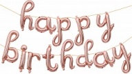 Набор шаров-букв (17''/43 см) Мини-Надпись "Happy Birthday" (курсив), Розовое Золото, 1 шт. в упак. Набор шаров-букв (17''/43 см) Мини-Надпись "Happy Birthday" (курсив), Розовое Золото, 1 шт. в упак.