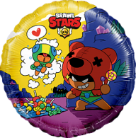 Шар (18''/46 см) Круг, Brawl Stars №4, Леон и Нита, 1 шт. в упак. Шар (18''/46 см) Круг, Brawl Stars №4, Леон и Нита, 1 шт. в упак.