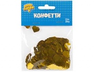 Конфетти Сердца фольга золото 1,5см 20гр Конфетти Сердца фольга золото 1,5см 20гр