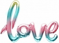 Шар (40''/102 см) Фигура, Надпись "Love", Нежная радуга, Градиент, 1 шт. Шар (40''/102 см) Фигура, Надпись "Love", Нежная радуга, Градиент, 1 шт.