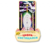Цифра LED"6"д/торта и праздничного стола+2свечки Цифра LED"6"д/торта и праздничного стола+2свечки